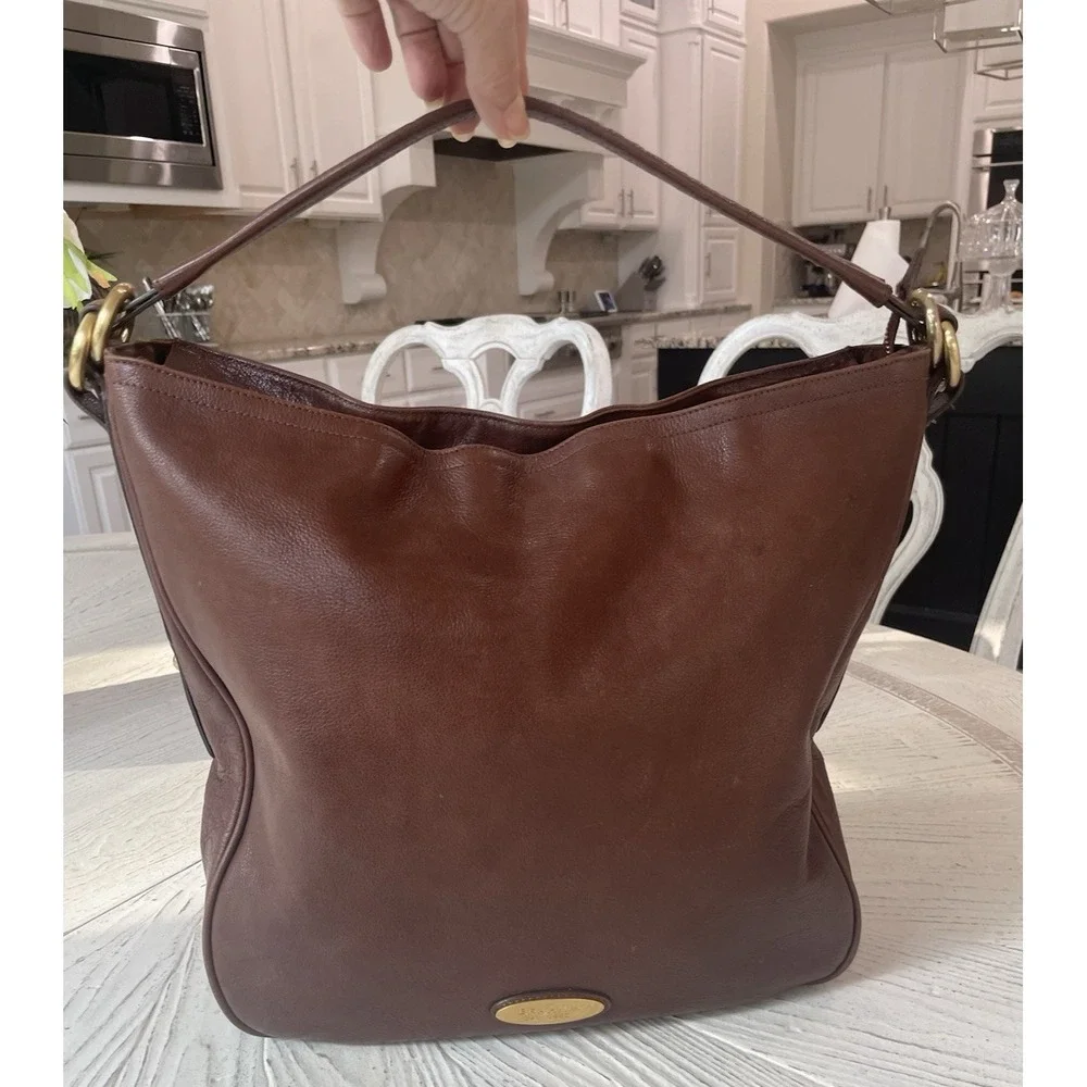 Brahmin‎ Handbag Soft Brown Leather Top Handle Purse Gold Hardware